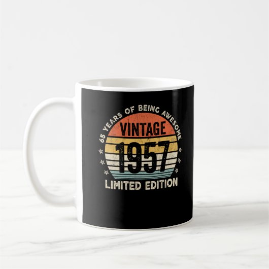 65 jaar Geweldige Vintage 1957 Koffiemok (Links)