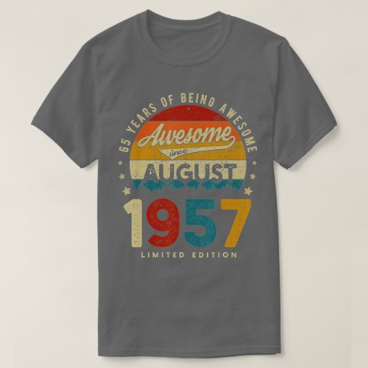 65 jaar Geweldige wijn T-shirt (Design voorkant)