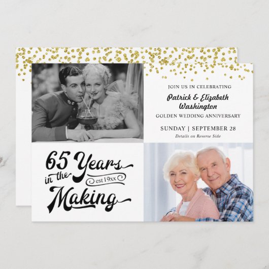 65 jaar in het Jubileum Making Two Photos Kaart (Voorkant / Achterkant)