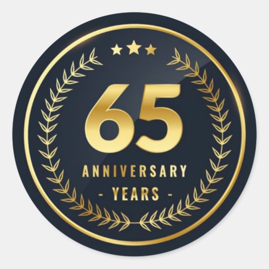 65 jaar Jubileum envelopzegel Ronde Sticker (Voorkant)
