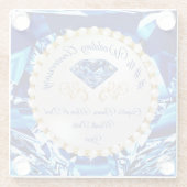 65 jaar Jubileum weddenschap Gift, saffierse Onder Glazen Onderzetter (Achterkant)