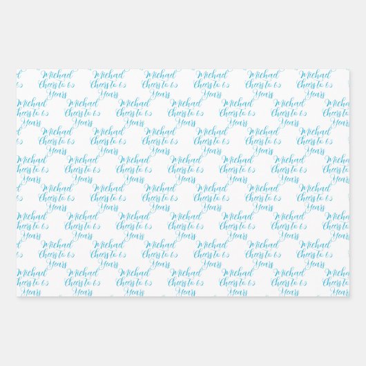 65 jaar Marine Blue 65ste verjaardag Inpakpapier Vel (Voorkant 2)