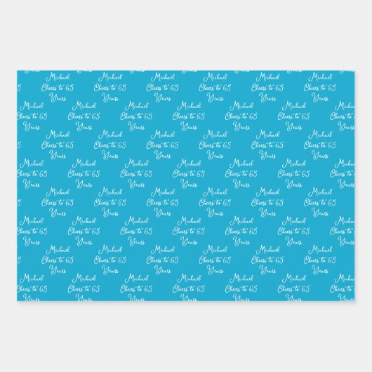 65 jaar Marine Blue 65ste verjaardag Inpakpapier Vel (Voorkant)