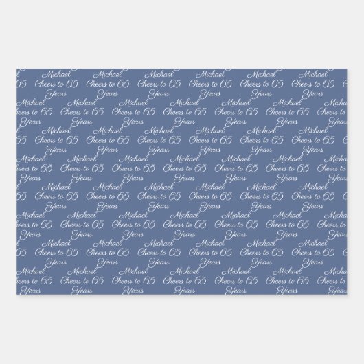 65 jaar Navy Blue 65ste verjaardag Inpakpapier Vel (Voorkant 3)