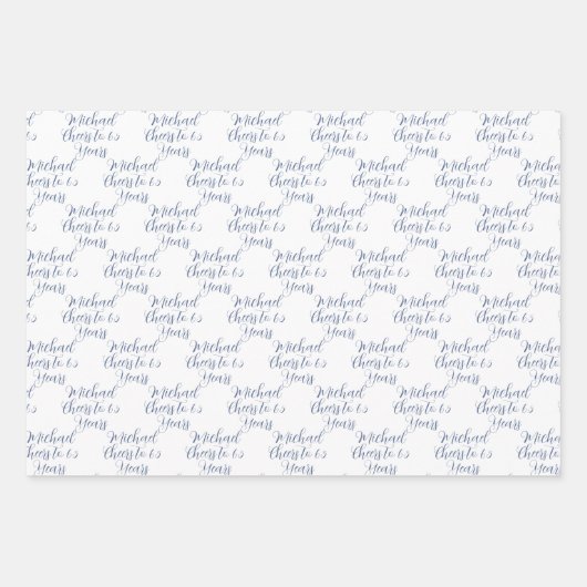 65 jaar Navy Blue 65ste verjaardag Inpakpapier Vel (Voorkant 2)