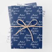 65 jaar Navy Blue 65ste verjaardag Inpakpapier Vel (In situ)