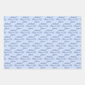 65 jaar Navy Light Blue 65th Birthday Inpakpapier Vel (Voorkant 3)