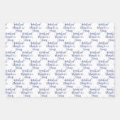 65 jaar Navy Light Blue 65th Birthday Inpakpapier Vel (Voorkant 2)