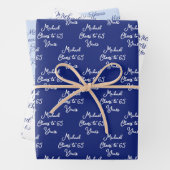 65 jaar Navy Light Blue 65th Birthday Inpakpapier Vel (In situ)