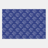 65 jaar Navy Light Blue 65th Birthday Inpakpapier Vel (Voorkant)