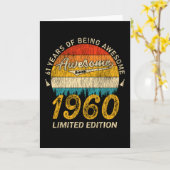 65 jaar oud 1960 Retro Geweldige 65ste verjaardags Kaart (Gele Bloem)
