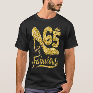 65 Jaar Oud 65 & Fabulous 65th Verjaardag Kroon SH T-shirt