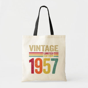 65 jaar oud cadeau 1957 65th Birthday Tote Bag