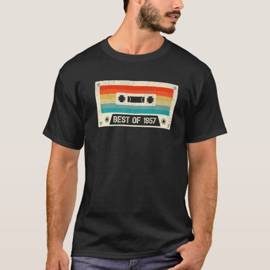 65 jaar oud Cassettebandje  beste van 1957 65t T-shirt (Voorkant)