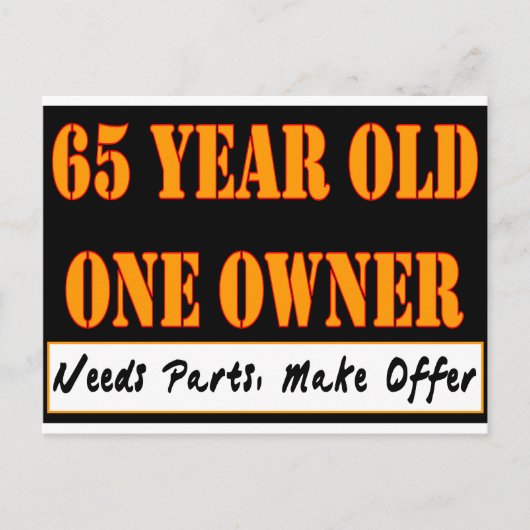 65 jaar oud, één eigenaar - heeft onderdelen nodig briefkaart (Voorkant)