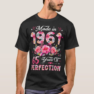 65 Jaar Oud Gemaakt in 1961 Bloem 65e Verjaardag T-shirt
