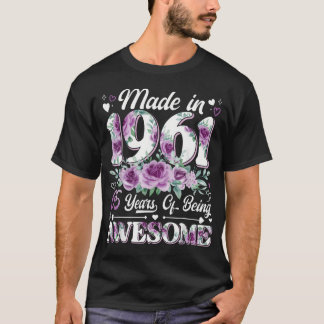 65 Jaar Oud Gemaakt In 1961 Bloem 65e Verjaardag T-shirt
