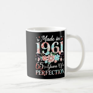 65 jaar oud gemaakt in 1961 bloemige 65e verjaarda koffiemok