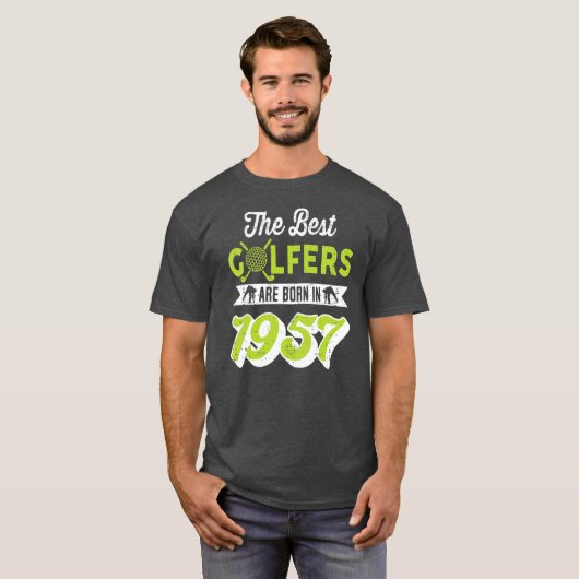 65 jaar oud Golfer Golfing Golf 1957 65th T-shirt (Voorkant volledig)