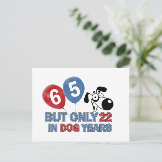 65 jaar oud ontwerp briefkaart (Staand voorkant)