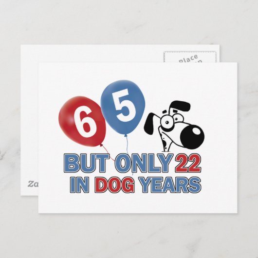 65 jaar oud ontwerp briefkaart (Voorkant / Achterkant)