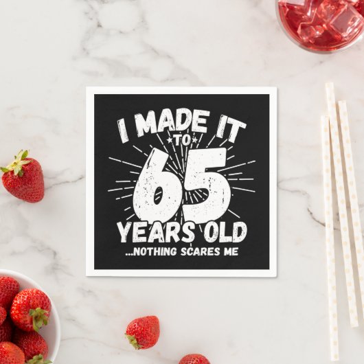 65 jaar oud sarcastisch meme grappige 65e verjaard servet (Insitu)