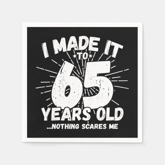 65 jaar oud sarcastisch meme grappige 65e verjaard servet (Voorkant)