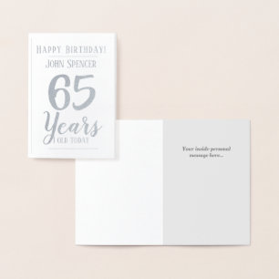 65 jaar oud. Stijlvol ontwerp. Folie Kaarten