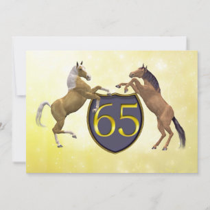 65 jaar oud verjaardagsfeest met paarden kaart