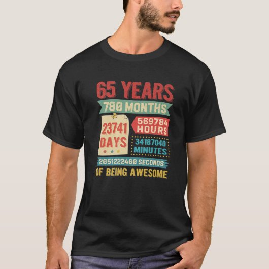 65 jaar oude 65e verjaardag Dda T-shirt (Voorkant)