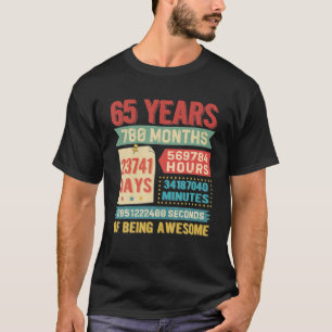 65 jaar oude 65e verjaardag decoratie t-shirt