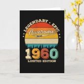 65 jaar oude Bday 1960 Geweldige 65ste verjaardags Kaart (Gele Bloem)