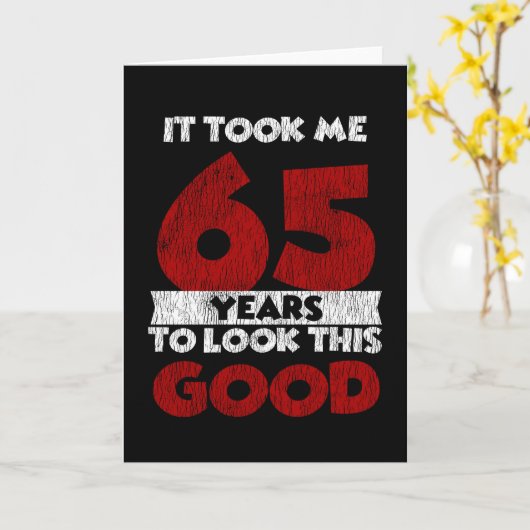 65 jaar oude dag nam me er goed uitzien 65e verjaa kaart (Gele Bloem)