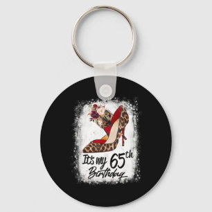 65 jaar oude High Heels Leopard Het is mijn 65e ge Sleutelhanger