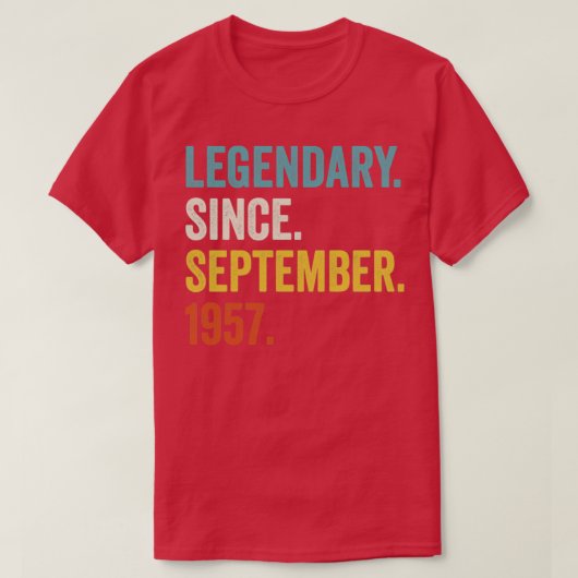 65 jaar oude legendaris sinds september 1957 65e e t-shirt (Design voorkant)