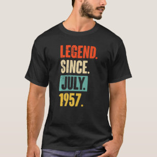 65 jaar oude leggende sinds juli 1957 65e verjaard t-shirt