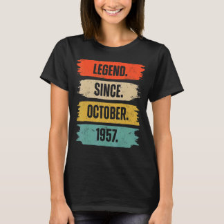 65 jaar oude leggende sinds oktober 1957 65e geboo t-shirt
