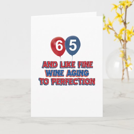 65 jaar oude verjaardagscadeaus kaart (Gele Bloem)