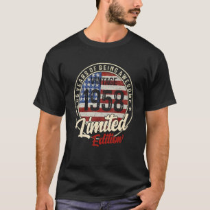 65 jaar oude Vintage 1958 65e geboortedag T-shirt