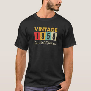65 jaar oude Vintage 1958 65e verjaardag T-shirt