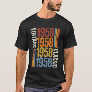 65 jaar oude Vintage 1958 65e verjaardag T-shirt
