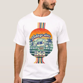 65 jaar oude Vintage 1960 Cassettebandje Retro T-shirt