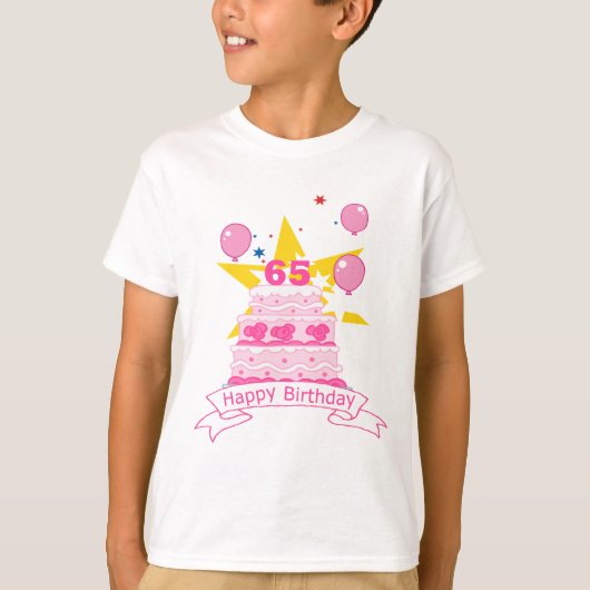 65 jaar oude vogelbeker t-shirt (Voorkant)