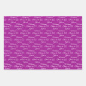 65 jaar Paarse Magenta 65ste verjaardag Inpakpapier Vel (Voorkant 3)