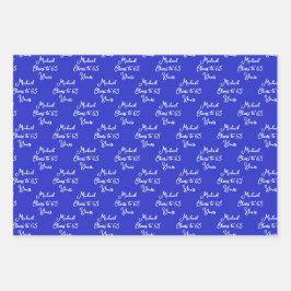 65 jaar Royal Blue Marine 65ste verjaardag Inpakpapier Vel