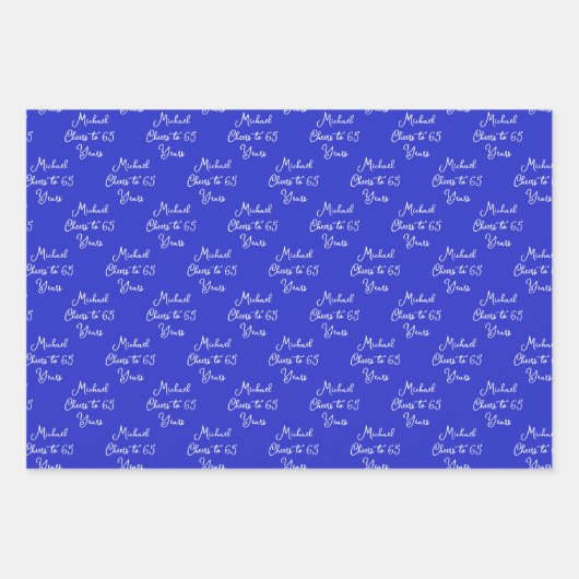 65 jaar Royal Blue Marine 65ste verjaardag Inpakpapier Vel (Voorkant)