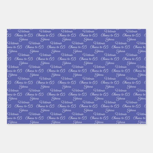 65 jaar roze lavendel 65ste verjaardag inpakpapier vel (Voorkant 3)