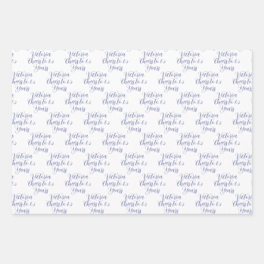 65 jaar roze lavendel 65ste verjaardag inpakpapier vel (Voorkant 2)