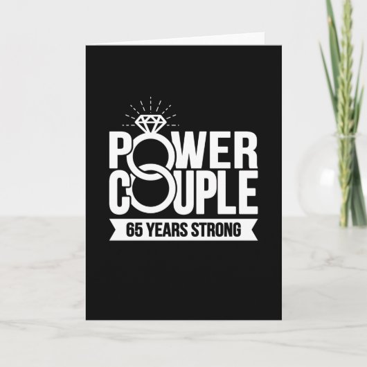 65 jaar sterk machtspaar Schattige 65th Jubileum Kaart (Voorkant)