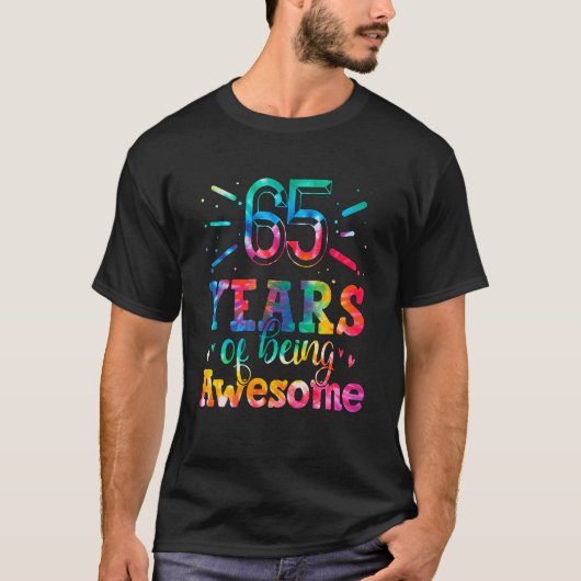 65 jaar van het zijn Geweldige bandverf 65 jaar ou T-shirt (Voorkant)